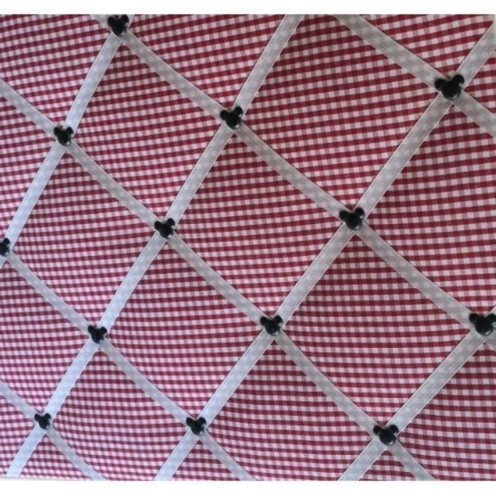 Mickey Mouse Red White Gingham Fabric Notice Memory Pin Memo Photo‎ Memory Board